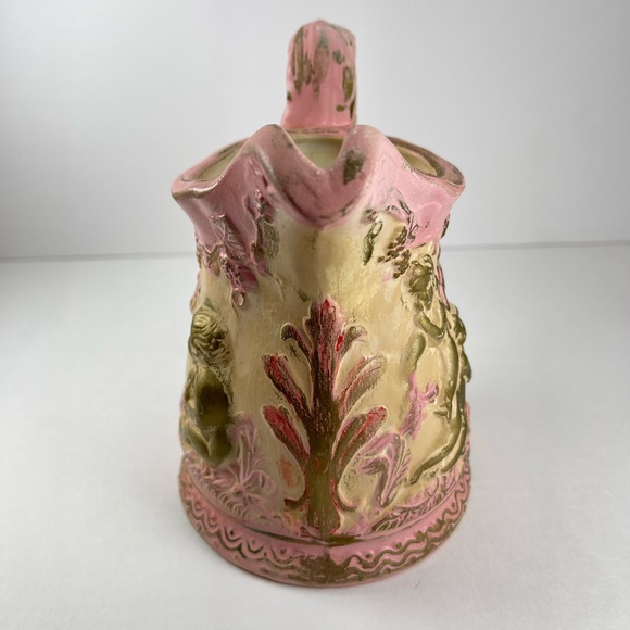Vintage Pink and Gold ceramic Cherubs pitcher - Picture 4 of 7